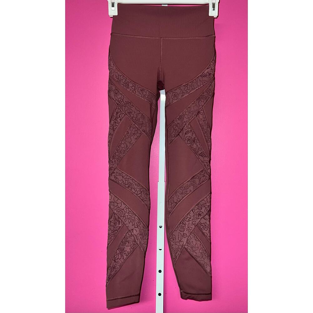 Lululemon Athletica Maroon Patterned Leggings - image 1
